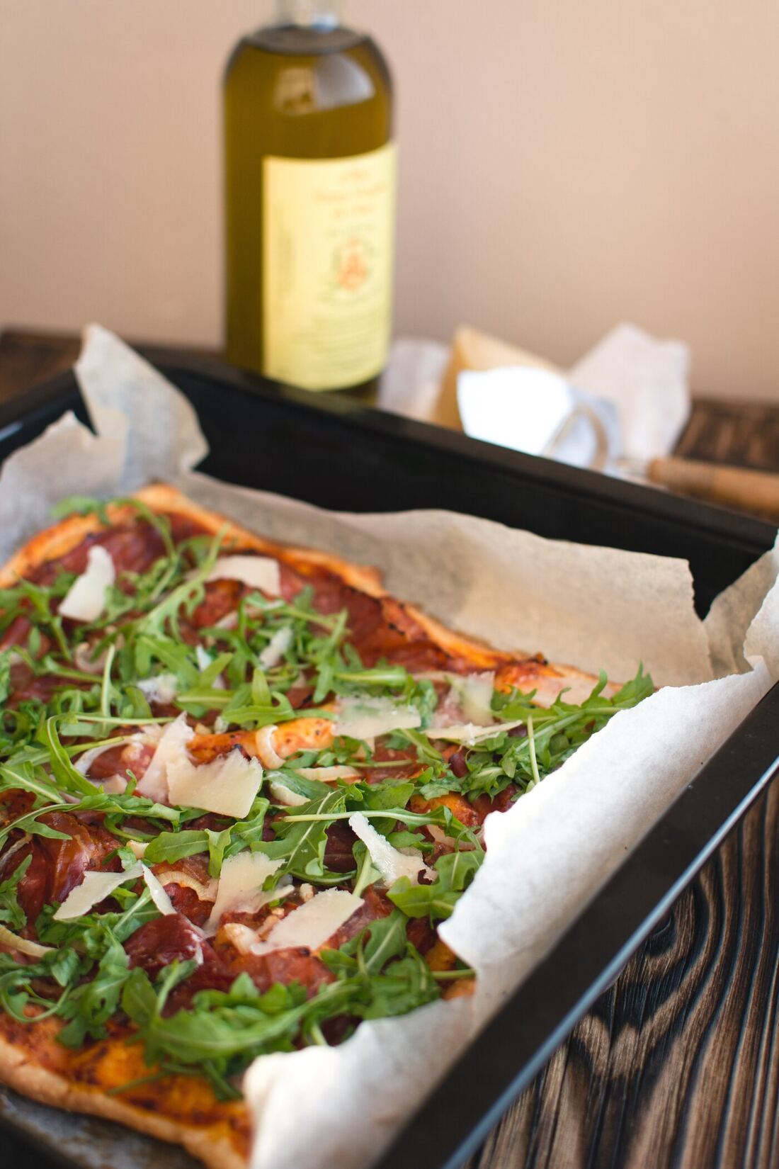 Italiener Brackenheim, La Terrazza: Pizza Parma mit Rohschinken, Rucola und Parmesan