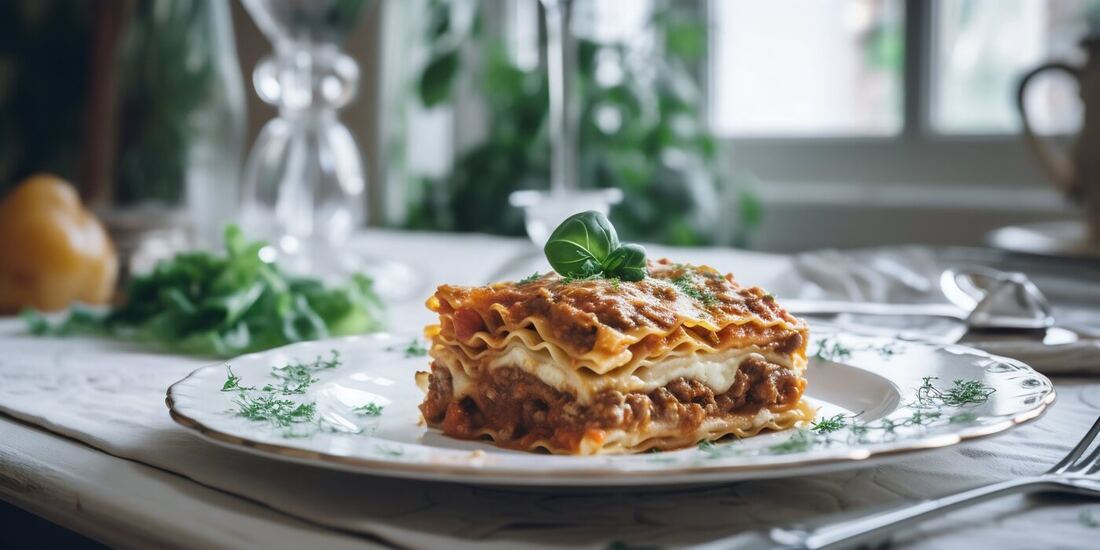 Lasagne auf einem Teller
