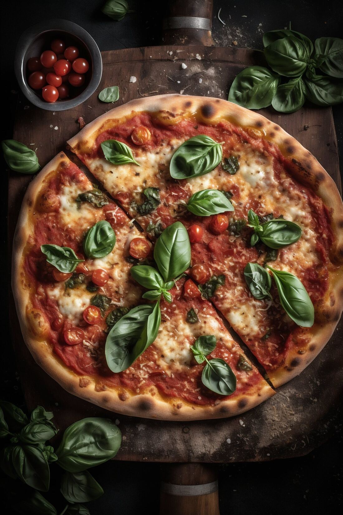 Pizza Margherita von oben